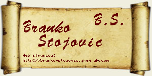 Branko Stojović vizit kartica